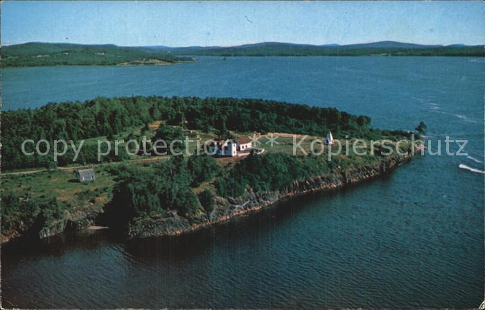 Stockton Springs Fort Point Light House Penobscot River Fort Pownal aerial view