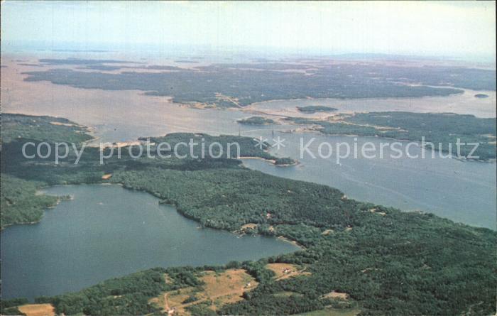 Sargentville Eggemoggin Reach and Deer Isle Walker Pond aerial view
