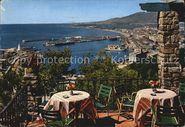 Malaga Andalucia Vista parcial desde Gibralfaro Puerto Hafen