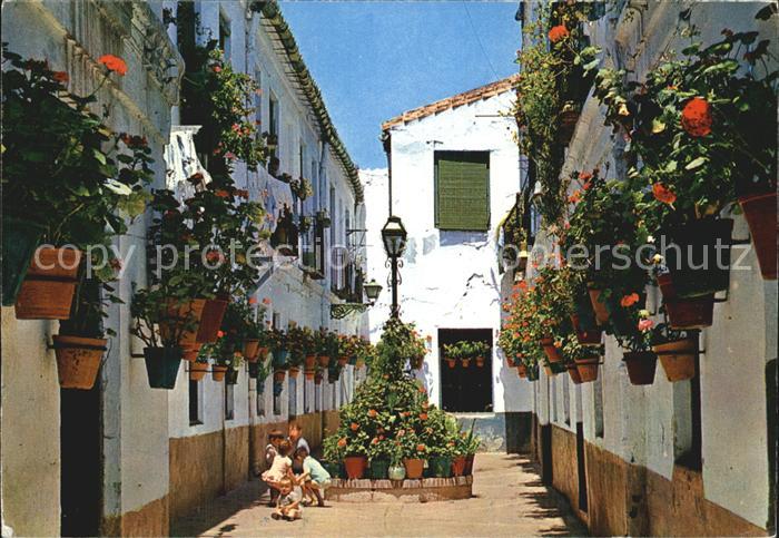 Costa Del Sol Calle tipica typische Strasse Blumenschmuck