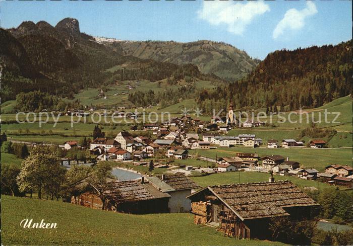 Unken Gesamtansicht Luftkurort mit Loferer Alm