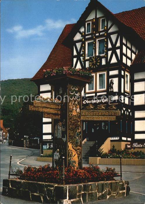 Bad Grund Moorheilbad Wegweiser Oberharzer Hof Restaurant Fachwerkhaus