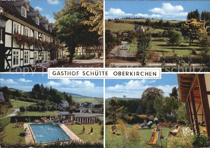 Oberkirchen Sauerland Gasthof Schuette Swimming Pool Liegewiese Park Luftkurort