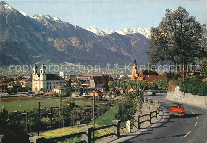 Innsbruck Blick von der Brennerstrasse Kirche Karawanken