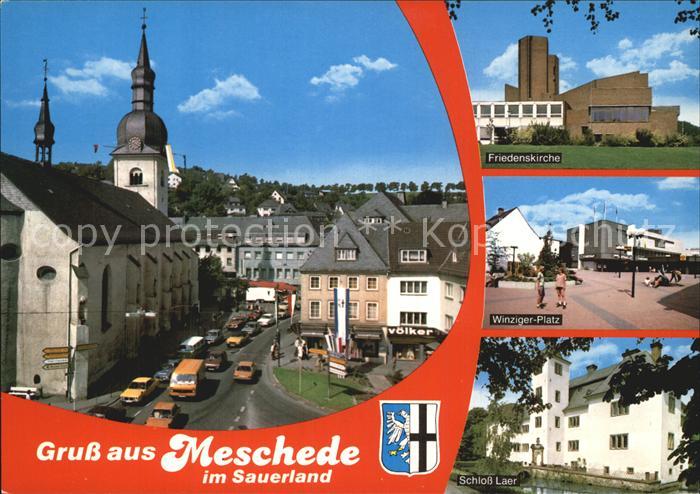 Meschede Hauptstrasse Kirche Friedenskirche Winziger Platz Schloss Laer