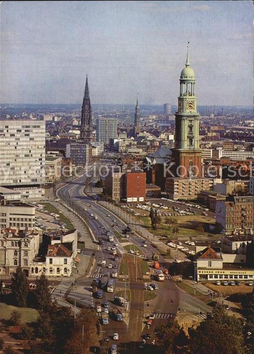 HAMBURG  CITY Stadtbild mit Ost West Strasse Michel Kirche Sankt Michaelis