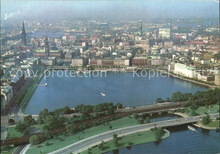 HAMBURG  CITY Binnenalster und City Fliegeraufnahme