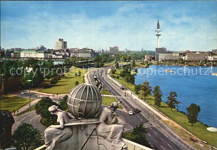 Hamburg Blick vom Hotel Atlantic Aussenalster Binnenalster Kennedy Bruecke Lomba