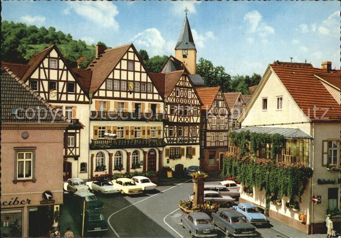 Bad Orb Marktplatz Brunnen Fachwerkhaeuser