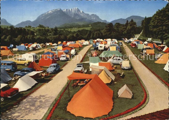 Schoenau Koenigssee Internationaler Campingplatz Muehlleiten mit Untersberg Berc