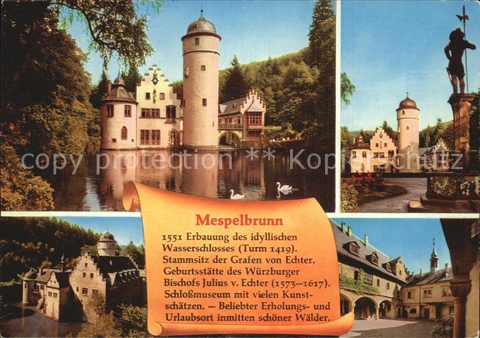 Mespelbrunn Schloss Turm Renaissance Gebaeude Geschichte