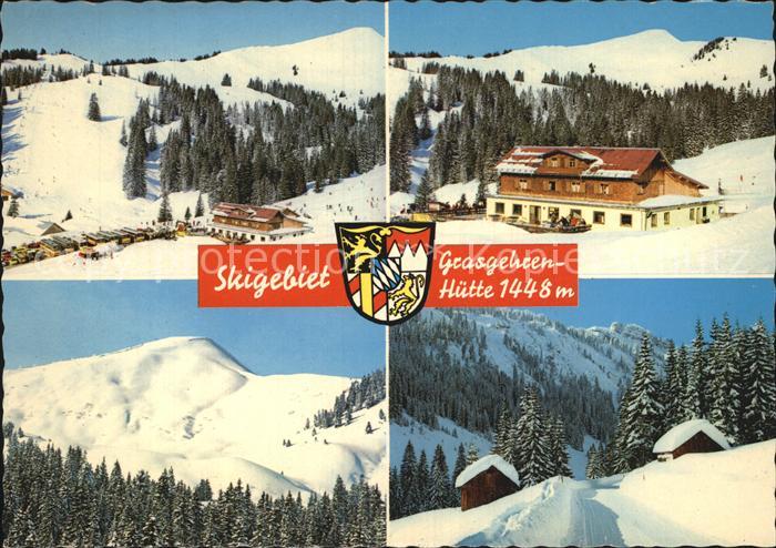 Obermaiselstein Skigebiet Grasgehrenhuette Winterpanorama Allgaeuer Alpen