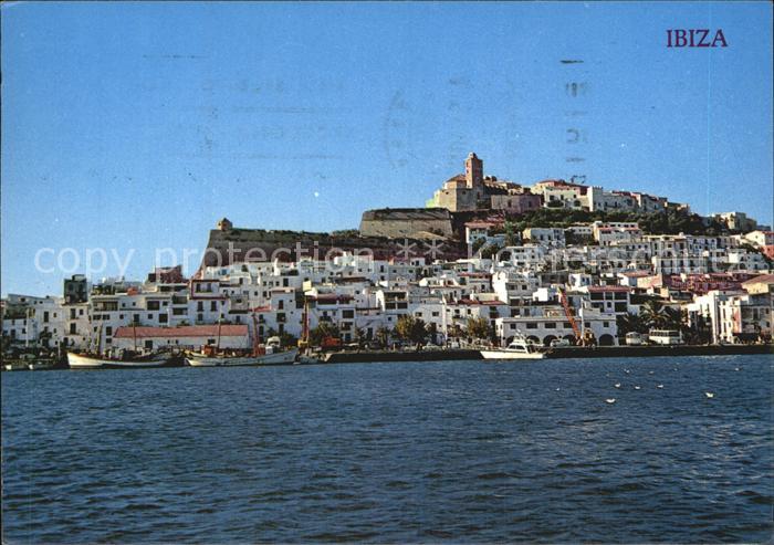 Ibiza Islas Baleares Ansicht vom Meer aus