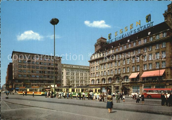 Essen Ruhr Bahnhofsvorplatz mit Hotel Handelshof und Hauptpost