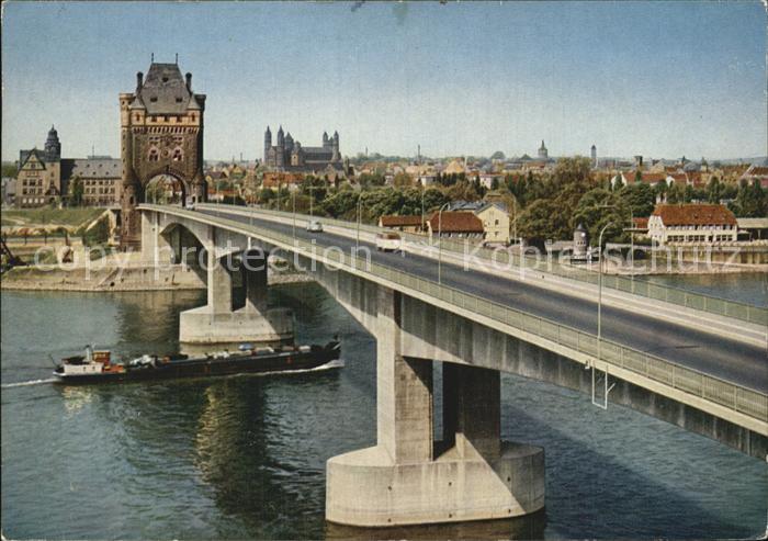 Worms Rhein mit Nibelungenbruecke