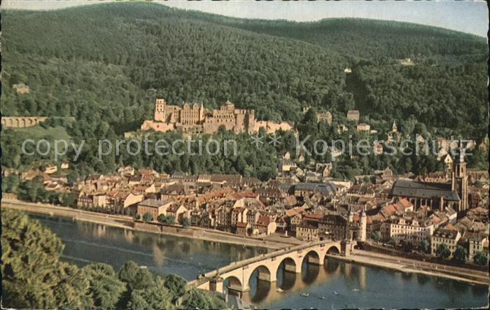 Heidelberg Neckar Blick vom Philosophenweg