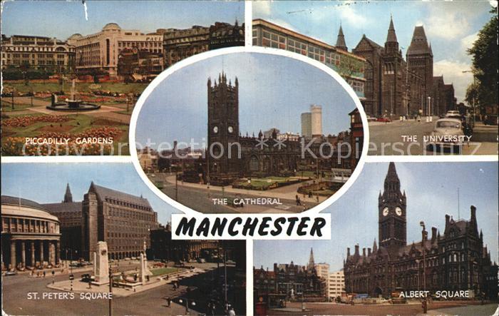 Manchester University Piccadilly Gardens Albert Square Cathedral