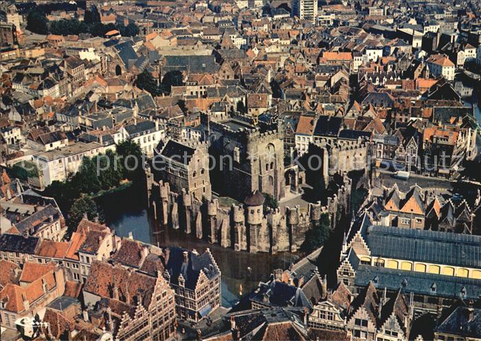 Gent Gand Flandre Fliegeraufnahme mit Grafenschloss