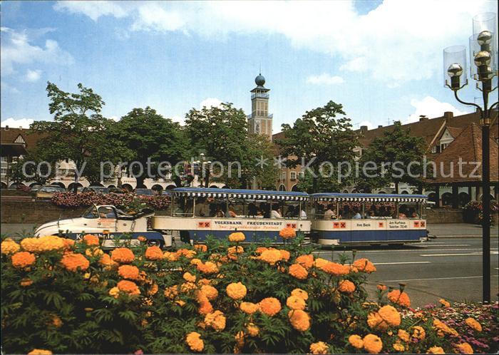 Freudenstadt Marktplatz Rathaus und Kurbaehnle