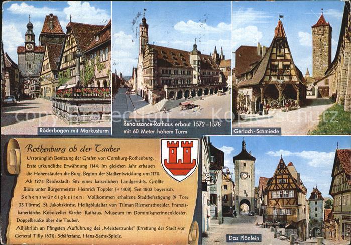 Rothenburg Tauber Gerlach-Schmiede Ploenlein Rathaus Markusturm