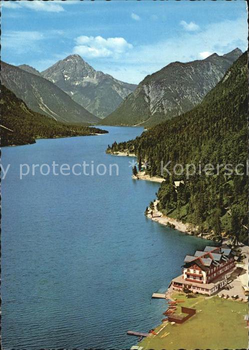 Plansee Fliegeraufnahme mit Hotel Forelle