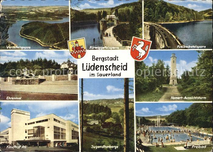 Luedenscheid Bergstadt Homert-Aussichtsturm Versetalsperre Ehrenmal Fuerwiggetal