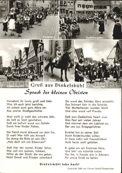 Dinkelsbuehl Kinderlore Stadtuebergabe Ratsherren Obrist  Spruch des kleinen Obr