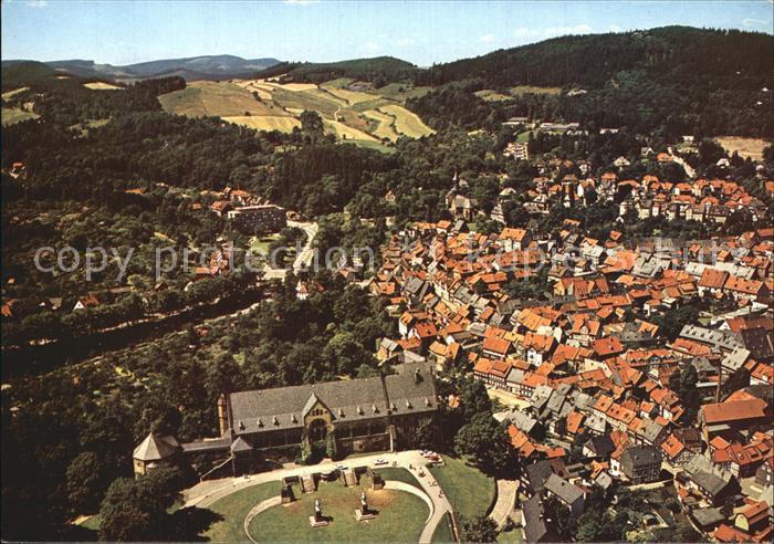 Goslar Fliegeraufnahme Blick auf die Kaiserpfalz