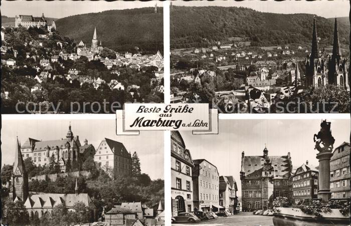 Marburg Lahn Gesamtansicht mit Burg