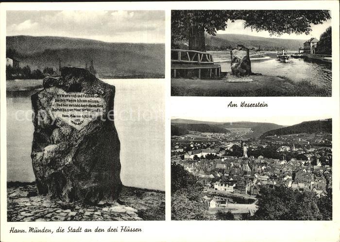 Hann. Muenden Weserstein Stadtansicht