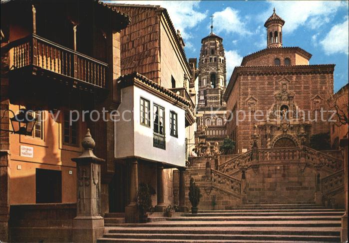 Barcelona Cataluna Pueblo Espanol Stufenaufgang von Santiago Cangas