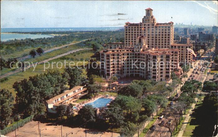 Chicago Illinois Fliegeraufnahme Edgewater Beach Hotel