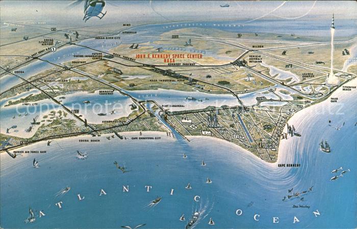 Cape Kennedy Nasas Space Centre Landkarte