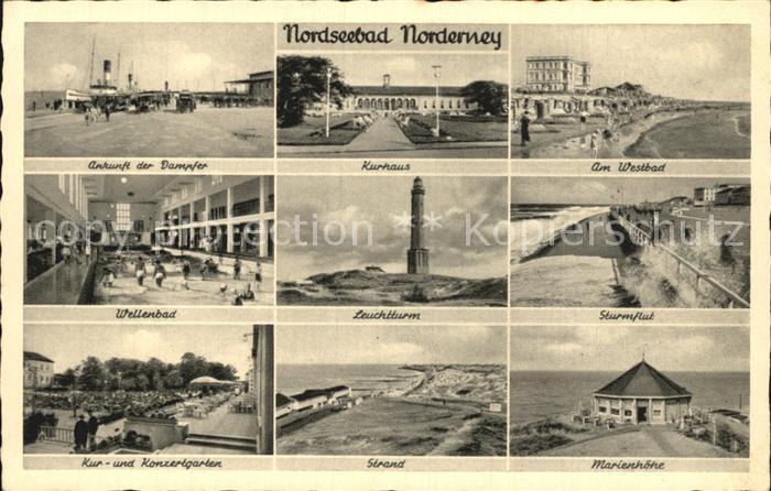Norderney Nordseebad Kurhaus Westbad Leuchtturm Marienhoehe