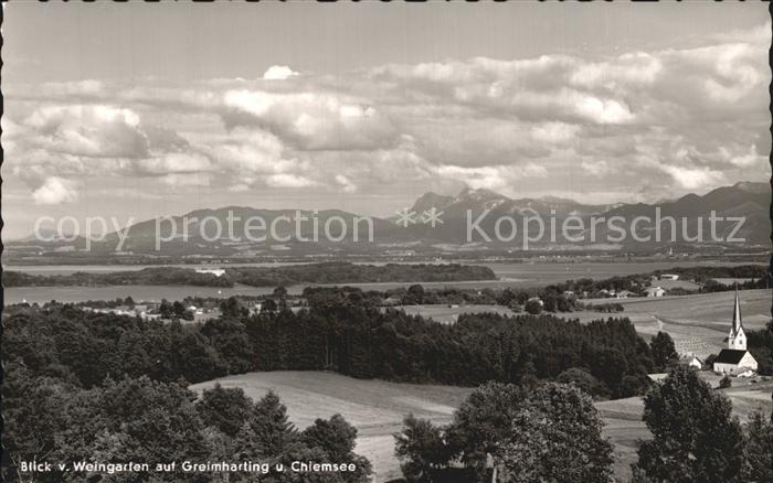 Greimharting Blick vom Weingarten Chiemsee