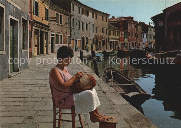 Burano Stickerin die kloeppelt