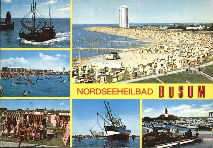 Buesum Nordseebad Fliegeraufnahme Strand Leuchtturm Hafen