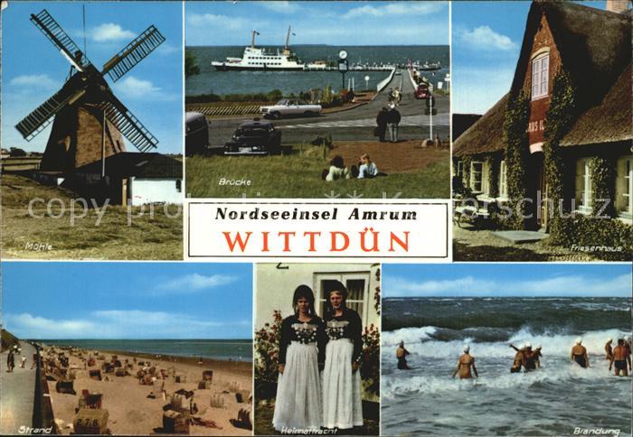 Wittduen Amrum Strand Hafen Muehle Tracht