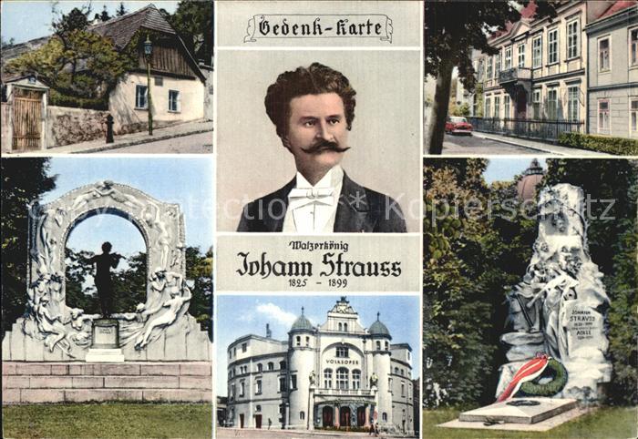 Strauss Johann Gedenkkarte Landhaus Salmannsdorf Villa Hietzing Denkmal Wien
