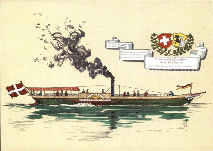 Dampfer Seitenrad Dampfboot Stadt Schaffhausen Schweiz