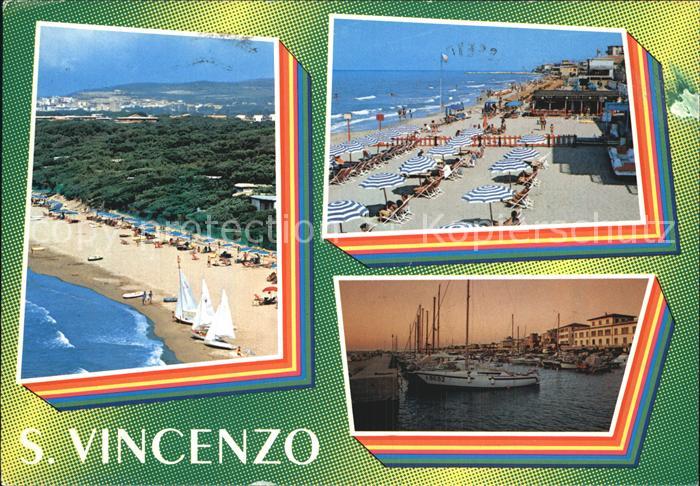 San Vincenzo Toscana Strand Fliegeraufnahme Hafen