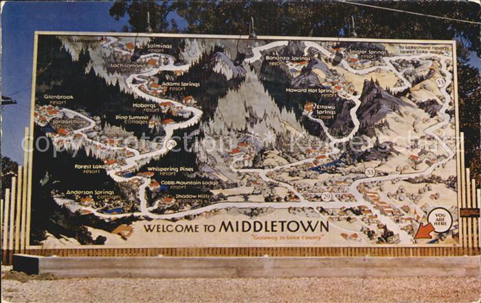 Middletown California Highway Map