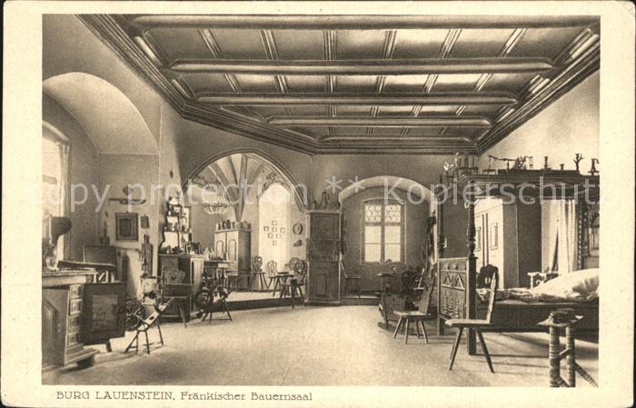 Lauenstein Oberfranken Burg Lauenstein Fraenkischer Bauernsaal