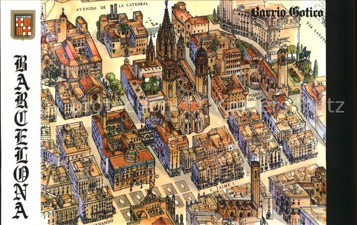 Barcelona Cataluna Barrio Gotico Illustration