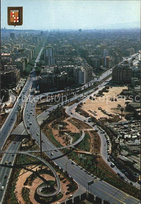 Barcelona Cataluna Placa Las Glorias i Avinguda Generalisimo Vista aerea
