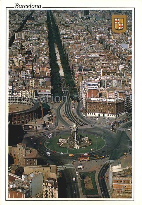 Barcelona Cataluna Vista aerea Placa Espanya Gran Via de les Corts