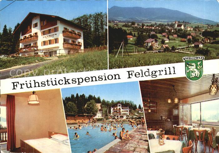 Steiermark Fruehstueckspension Feldgrill Panorama Schwimmbad Gastraum Zimmer