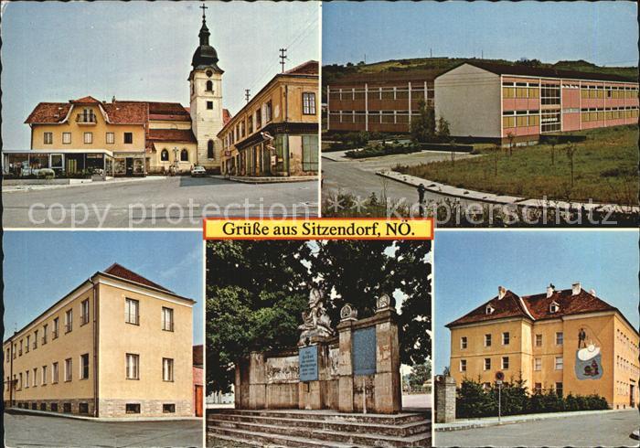 Sitzendorf Schmida Hauptplatz Schule Kinderheim Kriegerdenkmal