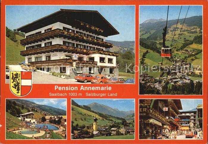 Saalbach-Hinterglemm Pension Annemarie Seilbahn Swimmingpool Panorama Strassenpa