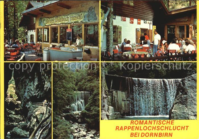 Dornbirn Vorarlberg Jausenstation Rappenlochschlucht Terrasse Wasserfaelle